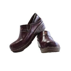 Spring Step Winsome Leather Clogs Brown Size 8